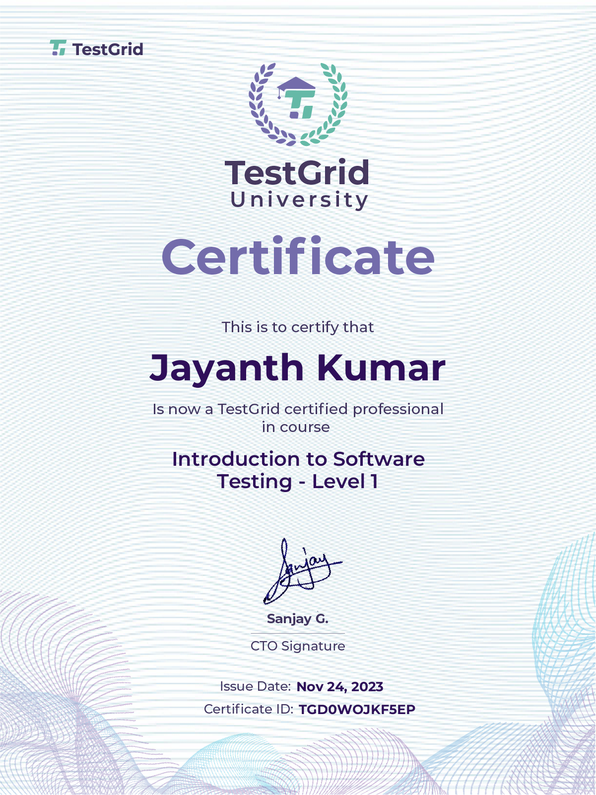 Certificate