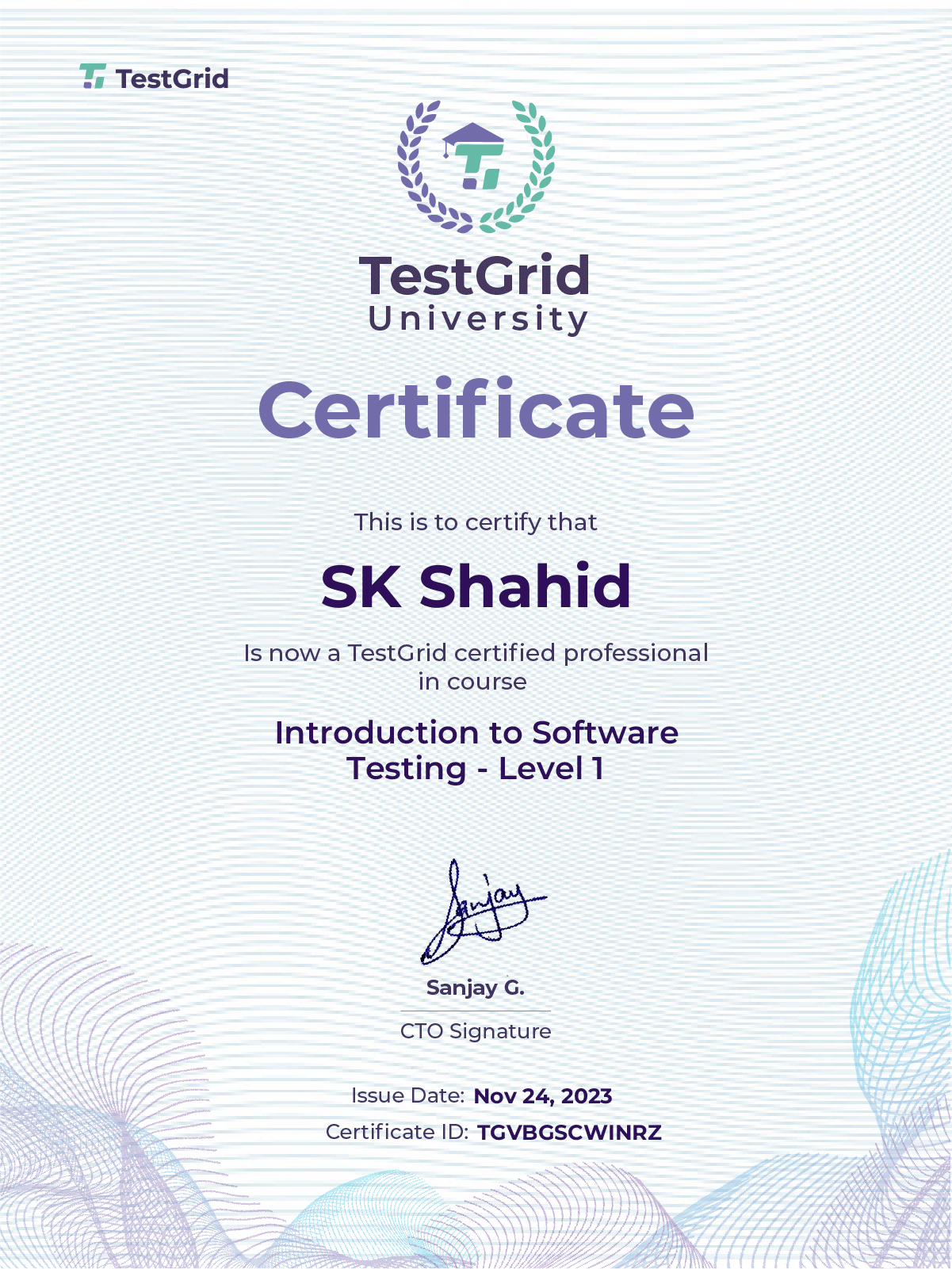 Certificate